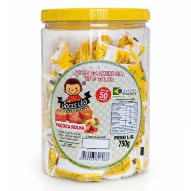 Imagem de Paçoca Rolha Doces Leo 750g com 50 Unidades