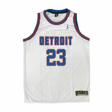 Imagem de Regata Basquete Masculina M10 Detroit 23, Branco, GG