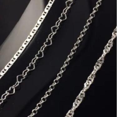 Imagem de 4 Pulseira Extensor Prata Maciça 925 Laminada E Torcida - Lojas La&Ny,