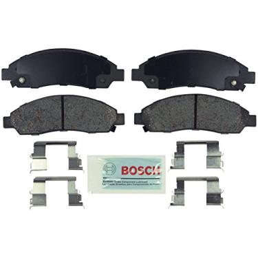 Imagem de BOSCH BE1039H Conjunto de pastilhas de freio a disco de cerâmica azul com ferragens - Compatível com Chevrolet Colorado; GMC Canyon; Isuzu i-280, i-290, i-350, i-370; FRENTE