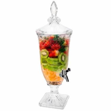 Imagem de Suqueira De Cristal Dispenser De Bebidas Vidro 2 Litros Com Torneira L