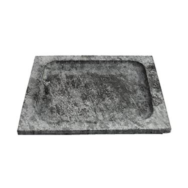 Imagem de Prato Quadrado Raso Servir Porção em Pedra Sabão G 24x24
