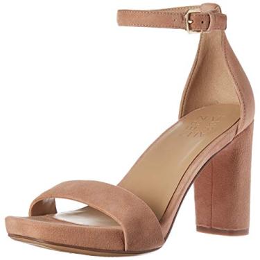 Imagem de Naturalizer Sandália feminina Joy com tira no tornozelo e salto alto, Camurça marrom gengibre, 9 Wide