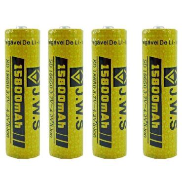 Imagem de Kit 4X Bateria Mega Forte 18650 4,2V 15800Mah Jws Até 11H