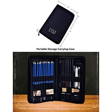 Imagem de Bestgift Lápis de desenho a carvão a carvão a lápis de desenho a carvão macio médio duro Preto-2