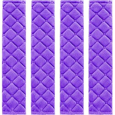 Imagem de Tatuo Pacote com 4 capas de cinto de segurança extra longas almofadas de cinto de segurança para carro capas de alça de ombro macias e confortáveis almofadas de arnês ajudam a proteger seu pescoço e