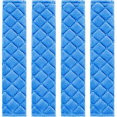 Imagem de Tatuo Pacote com 4 capas de cinto de segurança extra longas almofadas de cinto de segurança para carro capas de alça de ombro macias e confortáveis almofadas de arnês ajudam a proteger seu pescoço e