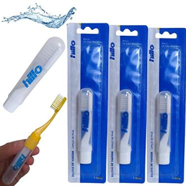 Imagem de Escova Dente Dental Hillo Macia Cerdas Nylon Kit Com 3 Unidades Escova Viagem