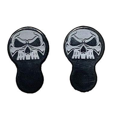 Imagem de Plugues de orifício de espelho de carenagem Skull Design serve para Harley Davidson 2014 a 2023 Street Glide (1 par) FLHX atualização de cabide de macaco NÃO SERVE EM 2013 e mais antigos (PATENTED)