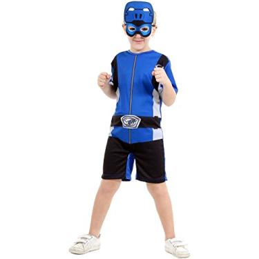 Imagem de Fantasia Power Rangers Azul Infantil com Mascara +NF (G 9-12)