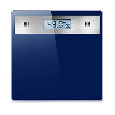 Imagem de balança de pesagem eletrônica quadrada digital, balanças de banheiro de observadores de peso de alta precisão ultrafina extra larga 2 baterias alimentadas