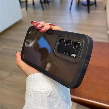Imagem de Capa de telefone transparente à prova de choque para Huawei P50 P40 Pro Lite P30 Mate 40 30 Nova 9 8 7 Capa de proteção para câmera, preta, For Honor 60