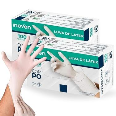 Imagem de Luva Latex Descartavel com Pó - INOVEN - PP, P, M e G - 200 unidades (2 Caixas com 100 Unidades) (M)