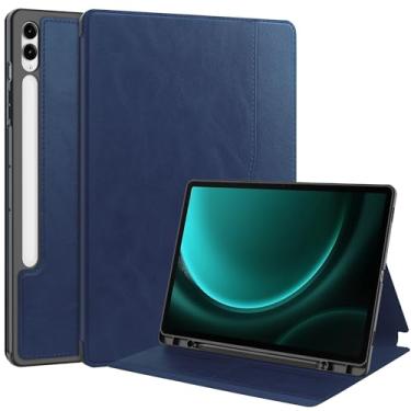 Imagem de Capa protetora para tablet Capa flip de couro premium para tablet compatível com Samsung Galaxy Tab S9 Plus Case 12,4 polegadas 2023 X810/X816B/X818U Função dormir/despertar, capa protetora estilo liv