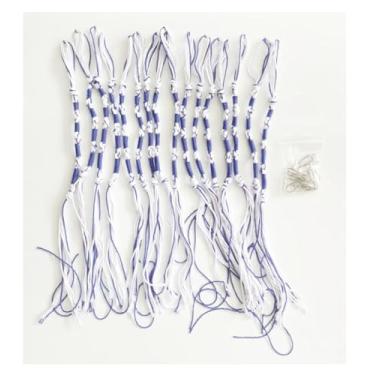 Imagem de Cyprinus Carpio Conjunto de tzitzits tradicionais judaicos para calças/jeans, borlas de oração, acessórios de xale, azul e branco, borlas com ganchos para pendurar para homens ou mulheres hebraicos