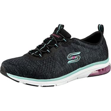 Imagem de Skechers Tênis da moda feminino, Preto/Aqua, 9.5