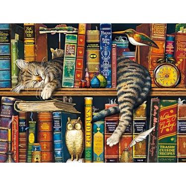Imagem de Quebra-Cabeça 1000 Peças – O Gato Frederick the Literate, Os Gatos de Charles Wysocki | Com Pôster | Adulto e Infantil | Qualidade Premium | Presente Criativo Relaxante | 70x50cm Montado