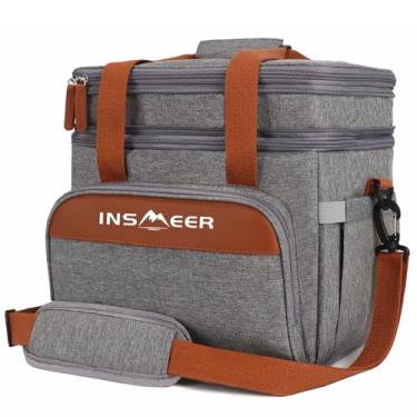 Imagem de INSMEER Bolsa Térmico 20 Litros Para Lancheiras E Salgadinhos, 31 * 21 * 31Cm, Gris Saco Termica (Cinza)