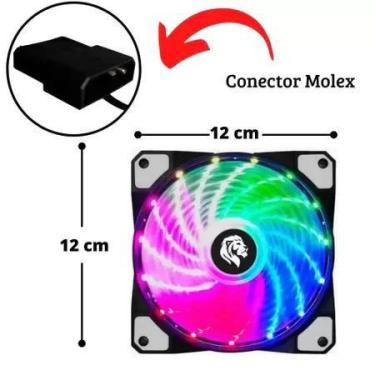 Imagem de Fan Cooler RGB Gamer 120mm Gabinete PC Gamer Ventoinha Ventilador Pret