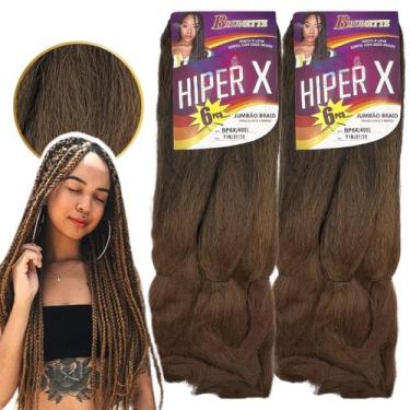 Imagem de Kit 2 Cabelo Jumbo Tranças Hiper X Jumbão Box Braid - Brunette, T1B/27