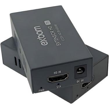 Imagem de Adaptador Extensor HDMI X RJ45, CAT5e/CAT6, Transmissão Até 60M Via Ca
