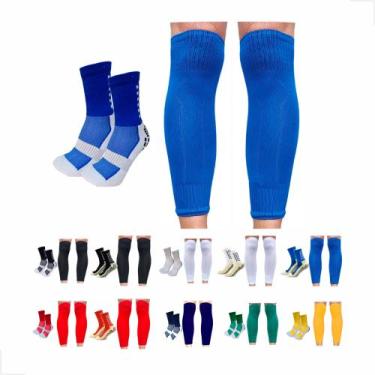 Imagem de Kit Meia Antiderrapante Esportiva + Canelito Meiao Cortado 38 ao 43 - 