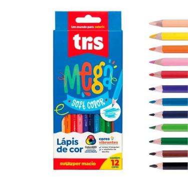 Imagem de Lápis de Cor Tris Mega Soft Color 12 Cores Triangular