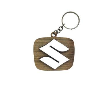 Imagem de Pacote 20 Chaveiros 3d Marca Suzuki com Argola 4cm Mdf Madeira Decorad