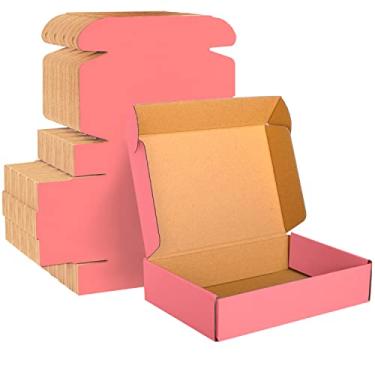 Imagem de werfami Caixas de Papelão Ondulado Rosa 9X6X2, Pacote com 30 Unidades, Caixas de Remessa para Pequenas Empresas, Caixas de Correspondência, Caixas de Embalagem para Correspondência
