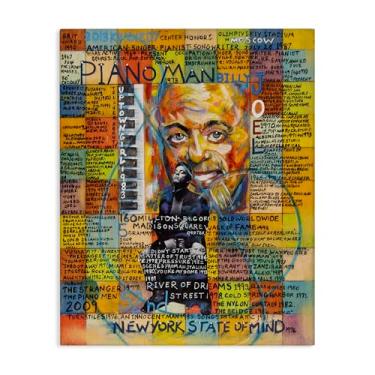 Imagem de Stupell Industries Billy Joel Collage Canvas Wall Art Design por Sabin, 61 x 76 cm