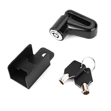 Imagem de Trava do Freio a Disco da Motocicleta, Bloqueio de Moto de Moto de Moto Freios a Disco de Disco de Disco Anti -roubo de Bloqueios Com Estrutura de Plástico e Chaves, Preto (Preto)