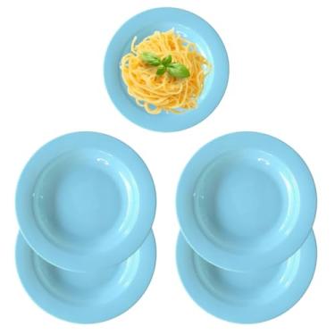 Imagem de Jogo 12 Pratos Fundo 23cm em Melamina Colorido (Azul)