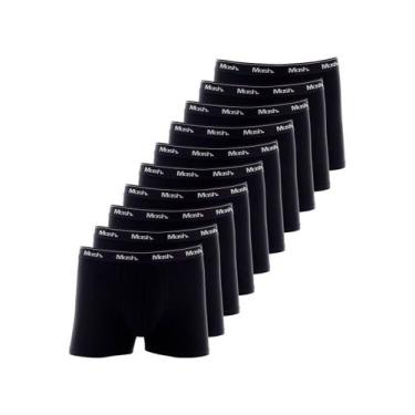 Imagem de Kit com 10 Cuecas Boxer Mash 170.26, Preto, M
