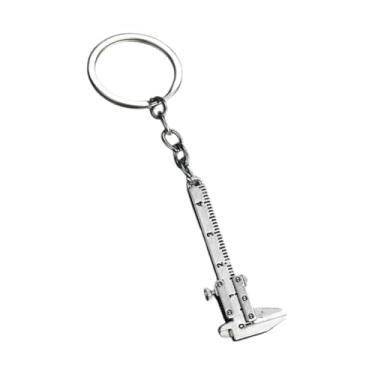 Imagem de simhoa Mini Metal Metal Movable Vernier Poll Pocket Pollot Vernier Paliper Keyring Régua portátil Creative Carchain Lomia de zinco para adultos, Branco