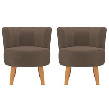 Imagem de Jogo 2 Poltronas Macia para Clínica Estofada Ergonômica MOBLAN decor (Marrom)