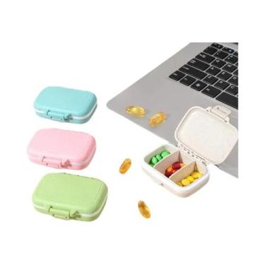 Imagem de Portátil Mini 3 Grades Organizador De Comprimidos Semanal Caso De Arma