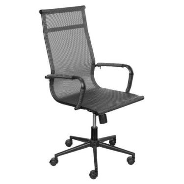 Imagem de Cadeira De Escritório Eames Esteirinha Tela Mesh Alta Dark - Tatu Bola