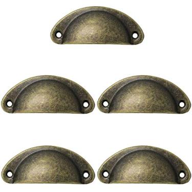 Imagem de Puxador de porta de armário em tom bronze, gaveta antiga para janela de casa cômoda armário armário de medicamentos, decoração vintage (5 peças)