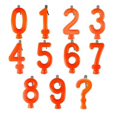 Imagem de Vela De Aniversário Neon Laranja Modelo 7