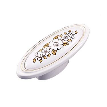 Imagem de Puxadores de portão de ferragens para portas, pacote com 10 maçanetas de impressão pastoral, guarda-roupa, gaveta, móveis, puxador pequeno, puxador de porta retrô (1 64,2 mm)