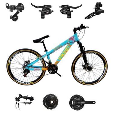 Imagem de Bicicleta Vikingx 24v Aro 26 Tuff 25 Aluminio Shimano Mtb Freeride Sus
