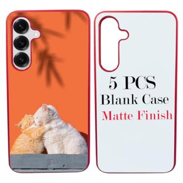 Imagem de JUSTRY Capa de telefone em branco sublimação 5 peças para Samsung Galaxy S25, fácil de sublimar DIY 2 em 1 capa 2D de borracha macia para impressão de subtransferência de calor + pacote de atacado