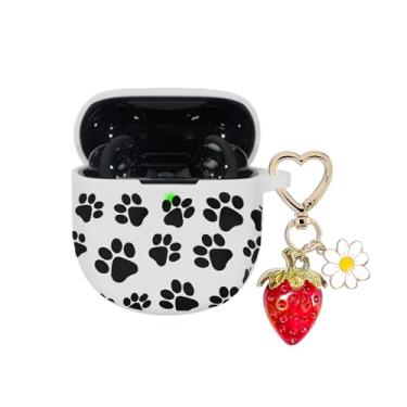 Imagem de AGAOSH Capa para Bose QuietComfort Earbuds II 2022/Ultra 2023 com chaveiro fofo de morango, capa protetora de silicone macio para Bose QC ii 2 capa de carregamento de fones de ouvido pata