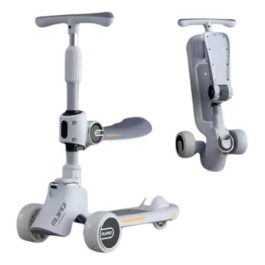 Imagem de Patinete Scooter Premium Com 3 Rodas,Dobrável, Banco Removível, Altura Ajustável, Som embutido, Luz Led Nas rodas, Luz Led na Base, Suporta até 70kg, Inmetro