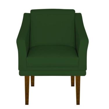 Imagem de Poltrona Decorativa Gran Diego Pés Quadrados - Dritex, Suede Verde