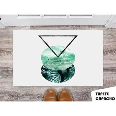 Imagem de Tapete Capacho Personalizado Triângulo Invertido Tons de Verde - Deluz
