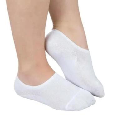 Imagem de Par de Meia Algodão Feminina Invisivel - DCAZA, Branco