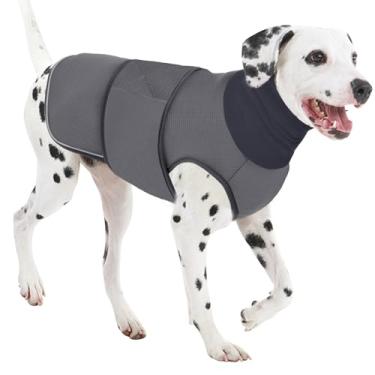Imagem de AOFITEE Colete de ansiedade para cães, moletom com capuz calmante para ansiedade, jaqueta pet trovão, camisa calmante para fogos de artifício, trovão, viagem, separação, bloqueio de ruído e