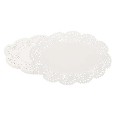 Imagem de YELARXI Paper Doilies, 9.1 Inch White Lace Doilies Oval Disposable Decorative Placemats Hollow Flower for Cakes Desserts Food Crafts Parties Birthday Tableware Decoration (50 Pack, White)