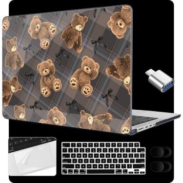 Imagem de MEEgoodo Capa rígida para laptop M4 MacBook Pro de 14 polegadas 2024, 2023, 2021, compatível com o modelo A3112/A3401/A3185/A2918/A2992/A2779/A2442 para M3 M2 M1 Pro/Max, ursinho fofo
